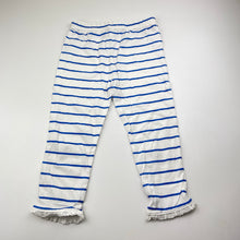 Load image into Gallery viewer, Girls Little Maven, striped cotton lace trim leggings, Inside leg: 33cm, EUC, size 12,