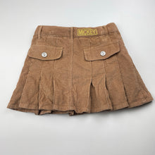 Load image into Gallery viewer, Girls Disney, Mickey corduroy cotton skirt, adjustable, L: 28cm, GUC, size 7,
