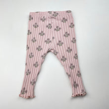 Load image into Gallery viewer, Girls Target, floral organic cotton blend leggings / bottoms, EUC, size 00,