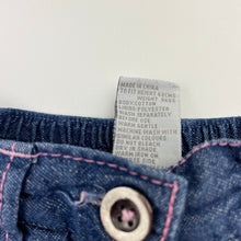 Load image into Gallery viewer, Girls Tiny Little Wonders, fleece lined denim pants, elasticated, GUC, size 00,