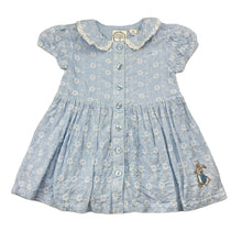 Load image into Gallery viewer, Girls Beatrix Potter, Peter Rabbit lined embroidered cotton dress, GUC, size 00, L: 36cm
