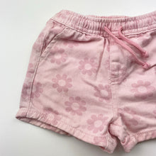 Load image into Gallery viewer, Girls Baby Berry, floral organic cotton blend shorts, elasticated, FUC, size 00,