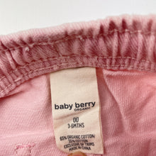 Load image into Gallery viewer, Girls Baby Berry, floral organic cotton blend shorts, elasticated, FUC, size 00,