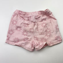 Load image into Gallery viewer, Girls Baby Berry, floral organic cotton blend shorts, elasticated, FUC, size 00,