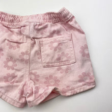Load image into Gallery viewer, Girls Baby Berry, floral organic cotton blend shorts, elasticated, FUC, size 00,