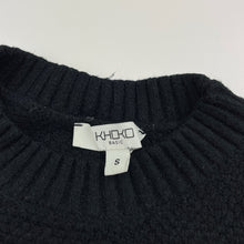 Load image into Gallery viewer, Girls KHOKO, black knitted sweater / jumper, Sz: S, armpit to armpit: 40cm, shoulder to cuff: 41cm, GUC, size 6-7,