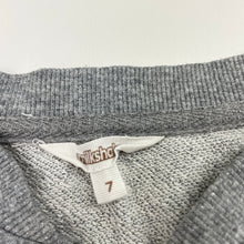 Load image into Gallery viewer, Girls Milkshake, grey & silver sequin zip up sweater, light mark front, FUC, size 7,