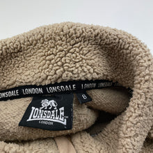 Load image into Gallery viewer, Girls Lonsdale, fleece cropped sweater / jumper, marks right sleeve, FUC, size 8,