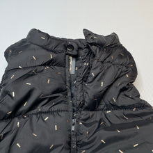Load image into Gallery viewer, Girls Cotton On, black & gold puffer vest / sleeveless jacket, EUC, size 3,