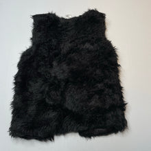 Load image into Gallery viewer, Girls Miss Understood, black faux fur vest, single hook fasten, GUC, size 7,