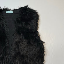Load image into Gallery viewer, Girls Kookai, black faux fur vest, open style no fastening, armpit to armpit: 32cm, EUC, size 6-7,
