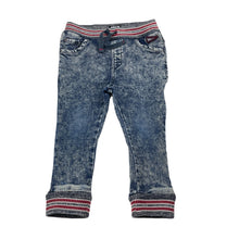 Load image into Gallery viewer, Boys ABCD Industrie, knit stretch denim pants, elasticated, Inside leg: 30cm, FUC, size 2,