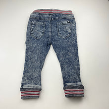 Load image into Gallery viewer, Boys ABCD Industrie, knit stretch denim pants, elasticated, Inside leg: 30cm, FUC, size 2,
