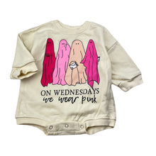 Load image into Gallery viewer, Girls cream, lightweight sweater romper, light marks, FUC, size 00,