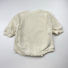 Load image into Gallery viewer, Girls cream, lightweight sweater romper, light marks, FUC, size 00,