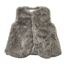 Load image into Gallery viewer, Girls Chateau De Sable, lined faux fur vest, 2 popper fasten, EUC, size 3-4,