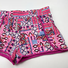 Load image into Gallery viewer, Girls Piping Hot, colourful shorts, elasticated, FUC, size 12,