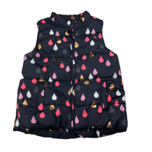 Load image into Gallery viewer, Girls Cotton On, navy puffer vest / sleeveless jacket, raindrops, FUC, size 8,