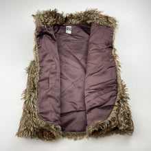 Load image into Gallery viewer, Girls Tape a L'Oeil, lined faux fur vest, open style (no fastening), GUC, size 6,
