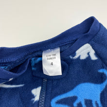 Load image into Gallery viewer, Boys Target, fleece winter all-in-one pyjamas, dinosaurs, EUC, size 4,