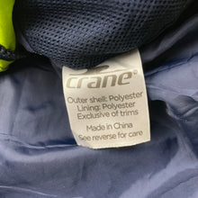 Load image into Gallery viewer, unisex Crane, navy lightweight hooded jacket (outer shell only), EUC, size 7,