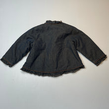 Load image into Gallery viewer, Girls 3 Pommes, lightly wadded vintage wash dark denim jacket, GUC, size 3,