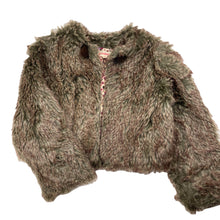 Load image into Gallery viewer, Girls Gumboots, cotton lined faux fur jacket (open style, no fastening), FUC, size 6-7,
