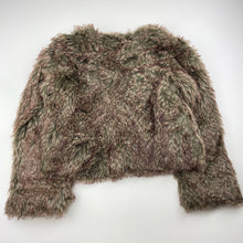Load image into Gallery viewer, Girls Gumboots, cotton lined faux fur jacket (open style, no fastening), FUC, size 6-7,