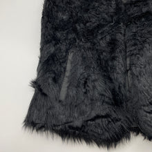 Load image into Gallery viewer, Girls Miss Understood, black faux fur vest, single hook fasten, GUC, size 12,