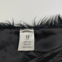 Load image into Gallery viewer, Girls Miss Understood, black faux fur vest, single hook fasten, GUC, size 12,