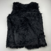 Load image into Gallery viewer, Girls Miss Understood, black faux fur vest, single hook fasten, GUC, size 12,