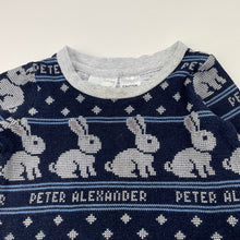 Load image into Gallery viewer, Unisex Peter Alexander, waffle long sleeve pyjama top, rabbits, wash fade, FUC, size 0,