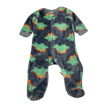 Load image into Gallery viewer, Unisex Anko, soft fleece zip coverall / romper, dinosaurs, GUC, size 00,
