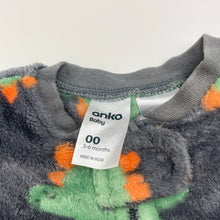 Load image into Gallery viewer, Unisex Anko, soft fleece zip coverall / romper, dinosaurs, GUC, size 00,