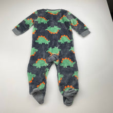 Load image into Gallery viewer, Unisex Anko, soft fleece zip coverall / romper, dinosaurs, GUC, size 00,