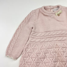 Load image into Gallery viewer, Girls Catherine Malandrino, pink knitted long sleeve dress, EUC, size 00, L: 35cm