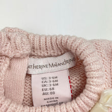 Load image into Gallery viewer, Girls Catherine Malandrino, pink knitted long sleeve dress, EUC, size 00, L: 35cm