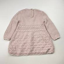 Load image into Gallery viewer, Girls Catherine Malandrino, pink knitted long sleeve dress, EUC, size 00, L: 35cm