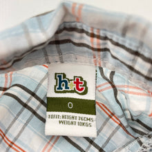 Load image into Gallery viewer, Boys H&T, checked cotton short sleeve shirt, FUC, size 0,