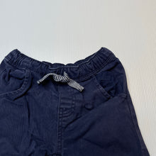 Load image into Gallery viewer, Boys Dymples, navy stretch cotton shorts, elasticated, FUC, size 0,