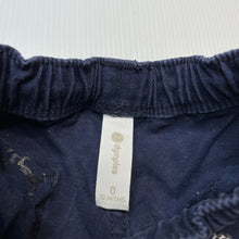 Load image into Gallery viewer, Boys Dymples, navy stretch cotton shorts, elasticated, FUC, size 0,