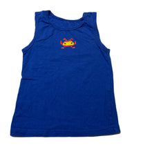 Load image into Gallery viewer, Boys Brilliant Basics, blue stretchy singlet top, alien, GUC, size 3-4,