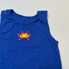 Load image into Gallery viewer, Boys Brilliant Basics, blue stretchy singlet top, alien, GUC, size 3-4,