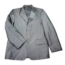 Load image into Gallery viewer, Boys Mini World, grey/silver suit/formal jacket, Sz: 56, armpit to armpit: 37.5cm, shoulder to cuff: 47.5cm, EUC, size 8-9,