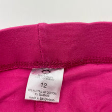 Load image into Gallery viewer, Girls Favourites, Australian cotton blend leggings, Inside leg: 57cm, FUC, size 12,