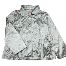 Load image into Gallery viewer, Girls ONE RED FLY, lined lightweight silver jacket, L: 47cm, light mark right cuff, FUC, size 8,