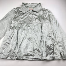 Load image into Gallery viewer, Girls ONE RED FLY, lined lightweight silver jacket, L: 47cm, light mark right cuff, FUC, size 8,
