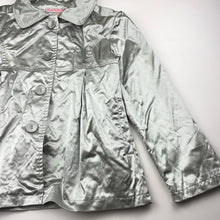 Load image into Gallery viewer, Girls ONE RED FLY, lined lightweight silver jacket, L: 47cm, light mark right cuff, FUC, size 8,