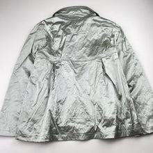 Load image into Gallery viewer, Girls ONE RED FLY, lined lightweight silver jacket, L: 47cm, light mark right cuff, FUC, size 8,