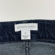 Load image into Gallery viewer, Boys Pumpkin Patch, dark stretch denim jeans, adjustable, Inside leg: 43.5cm, EUC, size 4,